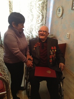 Участник Великой Отечественной войны Яков Георгиевич Бахристов отмечает свой 100-летний юбилей