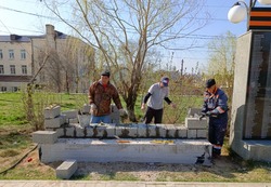 В володарском парке Победы готовятся к монтажу стелы Памяти